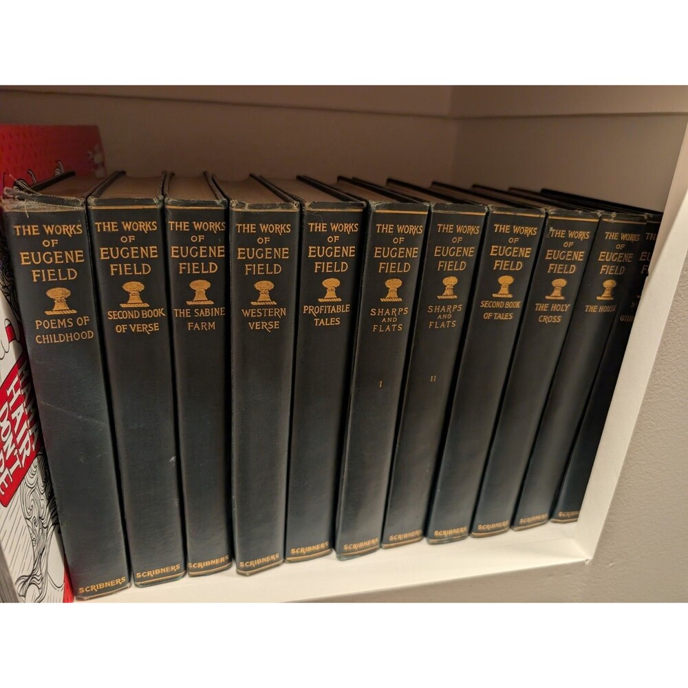 Lot of 10 The Works of Eugene Field Antique Hardcover Books Decor 1896 Scribner